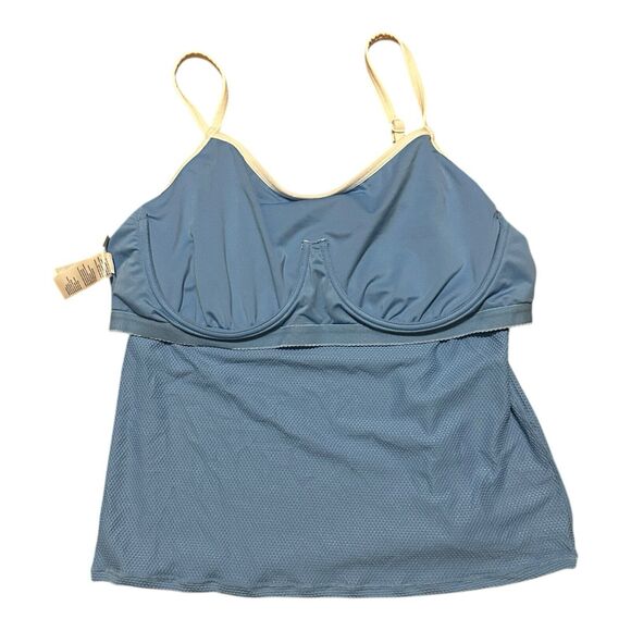 Beach House Women’s 16 Lexi Textured Underwire Tankini Top Supportive Blue NWT - Picture 4 of 7